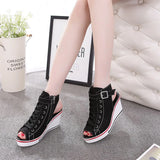 Pbong  Women Sandals  New Lady Platform Wedges Sandals Zipper Comfortable Women's Sandals Open Toe Casual Summer Sports Shoes