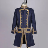 Medieval Men's Colonial Military Double Breasted Stand Collar Uniform Tailcoat Gothic Steampunk Jacket Cosplay Costume Adult