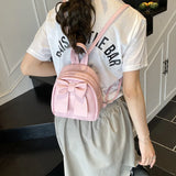 Pbong  Cute Simple Butterfly Knot Small Backpack Versatile Fashionable Stylish Summer Street Trend PU Material Bucket Bag