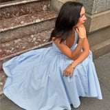 Halter Neck High Waist Fashion Long Dress French Chic A-line Pleat Women Summer Dress New Party Fashion Female Clothes