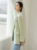 Slim Sweet Women Blazer Fashion Back Slit Long Sleeve Elegant Suit Coats Chic Casual Solid Female Simple Korean Fall Winter Tops