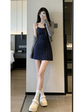 Korean Style Floral Print Open Cardigan Dress Two-Piece Set Unique Design Spring Summer Season Women's Fashion Soft Polyester...