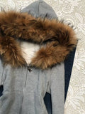 Lunivop  Women's Retro Fur Collar Hoodie Women Clothing Design Autumn and Winter Short Fit Slim Fit and Slimming Jacket Hooded Sweatshirt