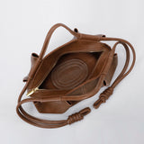 Women's Black Crinkled Faux Leather Shoulder Bag Ruched Texture Knot Decor Casual Daily Underarm Bags Handbag New Trend