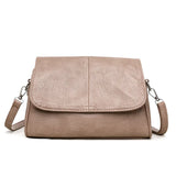 Pbong  Soft Leather Large Capacity Fashionable Wide Crossbody Bag for Women Pillow Shaped Handbag Business Commuting Style PU Material