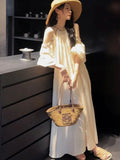 Women's Elegant Vintage Style Dress Autumn French Sequin Crew Neck Party Evening Dress Fashionable Casual Style 2025 New