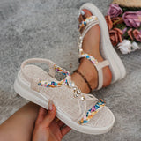 Weave Women's Sandals Wedges Designer Shoes for Woman Fashion Heels Shoes Dress Comfort Walking Mujer De Sandalias