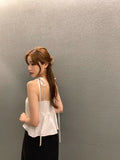 Y2k Clothes South Korea Chic Tanks Summer French Sweet One-line Shoulder Tops Chest Design Tie Bow Slimming Waistcoat
