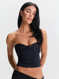 Twist Tube Top Vest Skirt Suit Sleeveless Solid Slim Sexy Tanks Top Long High Waist Skirt Summer New Female Dress Sets