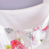 Pbong  Summer U Collar White Print Flower Sleeveless Bodysuits Women Ruched Ruffles Hem Skirt-shorts Jumpsuit Tank Romper Overalls