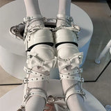 Spring Women Pumps Lolita Mary Jane Platform Chunky High Heel Ladies Sandals Female Sweet Bow-knot Round Toe Ankle Straps Shoes