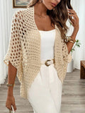 Spring and summer loose hollow elegant knitted jacket cardigan