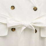 Fashion Simple Slim Fit Blended Short Dress Elegant Solid Color Lapel Summer Dress With Belt Dresses Bouble Breasted Dress