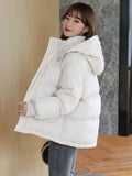 Loose Cotton Coat Women Autumn Winter New Fashion Korean Short Bread Clothing Thick Warmth Hooded Padded Jackets Feminina