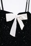 Pbong  Elegant temperament Sexy Backless Bow Sling Dresses for Summer Women's Dress New Skinny Loose Waist glitter Mini Dress Woman