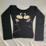 vintage Harajuku aesthetic women's pullover sweater autumn and winter versatile Punk fashion casual streetwear Slim thin sweater