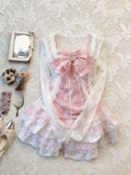 Y2k Japan Style Kawaii 3 Piece Skirt Sets Women 2000s Harajuku Vintage Sweet Suits Lolita Lace Bow Long Sleeve Matching Set Chic