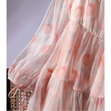 Pbong  Pink and Tender Printed Dresses with Beautiful Clear and Romantic Atmosphere Cute Long and Short Style of Celebrity Lady