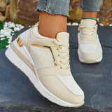 Pbong  Women's Lightweight Wedge Sneakers Thick Sole Breathable Running Sports Shoes Woman Plus Size Fashion Lace Up Platform Sneakers