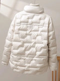 Autumn Winter Women White Duck Down Coat Casual Lapel Single Breasted Jacket Fashion Light Puffer Parka Outwear