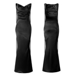 Pbong  Women Long Dress Sleeveless Low Cut Backless Lacing Slim Fit Dress for Party Cocktail Evening Summer New
