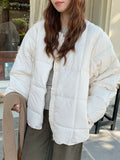 Winter Warm Cute Parkas Women Long Sleeve Loose Preppy Style Sweet Coat Casual O Neck Thick Soft Vintage New Cotton Jackets