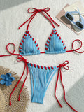 Halter Wrinkled Weave Bikini Women Swimwear Female Swimsuit Two Pieces Bikini Set Brazilian Bathing Suit Swim Beach Wear