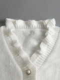 Ladies' autumn and winter fashionable solid color V-neck long sleeved knitted sweater