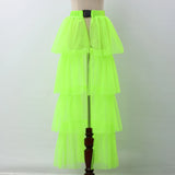 Pbong  Steampunk Tulle Tutu Skirt Women Medieval Gothic Cocktail Club Ruffles Punk Mermaid Overskirt