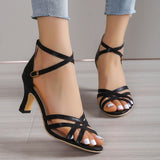 Plus Size 43 High Heel Gladiator Sandal Women Ankle Cross Strap Summer Sandals Woman Open Toe Sandalias De Mujer Verano
