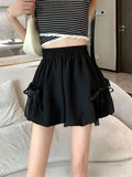 Pbong  Sweet Fashion Loose Bloomers Shorts Women High Waist Korean Preppy Style Short Pants Casual Design All Match Solid Shorts