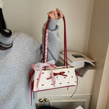Pbong  Trendy Bow Shoulder Bag Y2K Summer  Underarm Bag Daily Square Bag Casual Ladies New in Vintage  Handbags and Purses