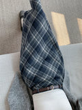 Faux Woolen Plaid Long Skirt Women Vintage Slim High Waist Back Slit Belt Skirts Korean Fall Winter Elegant Long Skirts New