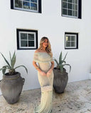 Women's New Vacation Style Strapless Long Dress 3D Flower Fashion Chic Beach Dresssolid Color Knitting Party Summer Dress