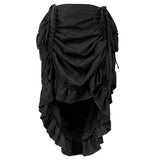 Pbong  Spring European Vintage Style Women High Waist Ruffled Long Skirt Solid White Party Dance Victorian Cosplay Costume Skirt