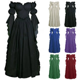 Pbong  Medieval Court Dress, Women's Retro Dress, European and American Stage Performance Long Dress, Cosplay Full Set
