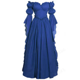 Pbong  Medieval Court Dress, Women's Retro Dress, European and American Stage Performance Long Dress, Cosplay Full Set