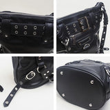 High Street Vintage Handbag Women New Rivet Large Capacity Casual Crossbody Bags Ladies Moto Biker Black Messenger Bag