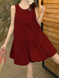 Fashion New Casual Vest Dress for Women Back to School Clothes Korean Style Solid Sleeveless Vintage Vestidos Female Mujers