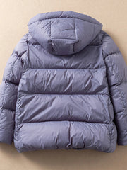 Winter New Light Hooded Warm Down Jacket Women 90% White Duck Down Soft Fit Coat Casual Bread Solid Color Short Outwear