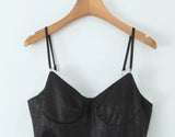 2025 Summer Mesh Patchwork Chic Black New Dress Fashion V-neck Sleevelss Party Slip Dress A-line Pleat Y2K Street Short Dress