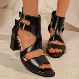 Pbong  New Arrival Women's Roman Sandals – Peep Toe, Chunky Heel Back Zipper Fashion & Comfort Combined