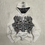 Pbong  Korean Fashion Simple Blue Double-Sided Oversized Zipper Hoodie Women Y2K New Harajuku Gothic Casual Joker Couple Street Wear