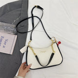 Pbong  Sweet Cherry & Pink Monogram Shoulder Bag Trendy Mini Underarm Purse for Women, Perfect for Casual Dating & Daily Stylish Outfit