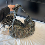 Pbong  Leopard Cloth Tote Bags Lady Shopper Shopping Shoulder Bag for Women Korean Fashion Y2K Casual  Crossbody Bags