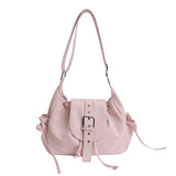 Women's Small pu Leather Buckle Drawstring Shoulder Bag Casual Aesthetic Daily Dating Crossbody Bag Fashion Handbags