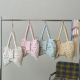 Women's Large Capacity Polka Dot Bow Tote Bag Sweet Cute Daily Crossbody Shoulder Bag New Trend Fashion Handbags and Purses