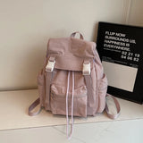 Women's Cloth Big Soft Backpacks Design Backpack for Teens Girls School Bag Simple Solid Color Travel Back Pack