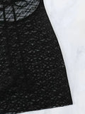 Hollow Out Drawstring Sexy Halter Bikini Cover Up Women Black Beach Skirt Swim Dress Bathing Suit Swimsuit Swimwear