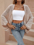 Spring/Summer Women's Loose Hollow Bat Sleeve Knitted Cardigan Sweater